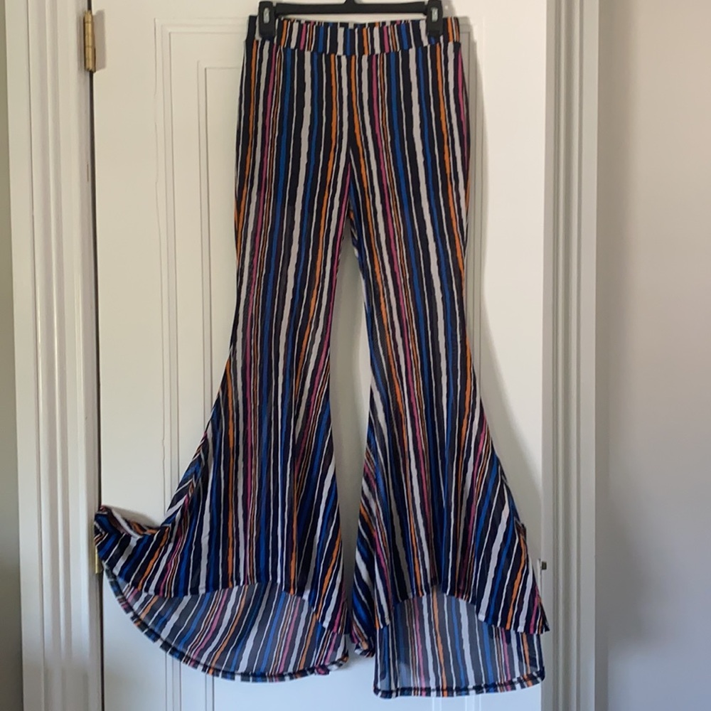Venus striped sheer cover up pants size small